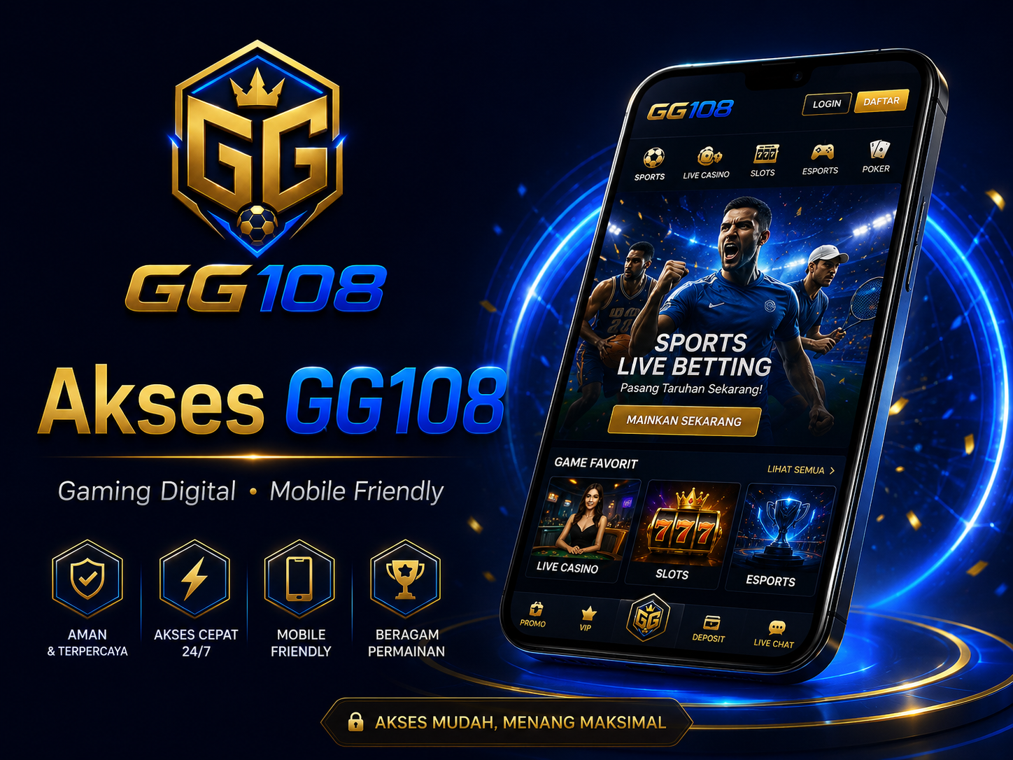 Akses GG108 gaming digital online